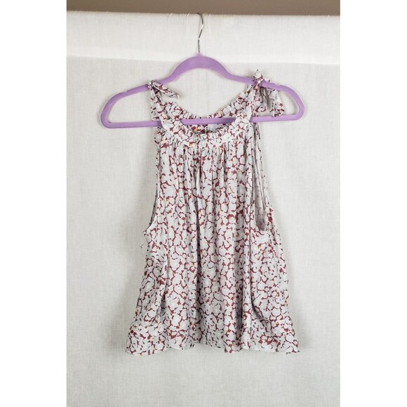 Joie Tank Top Womens 1X Silk Sleeveless Blouse Tie Shoulder Multicolor Floral - Picture 2 of 9